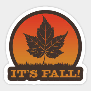 Thanksgiving It's Fall Maple Leaf Sunset Sticker